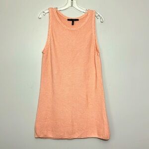 White House black market peach smoothie sleeveless sweater mini dress size L NWT
